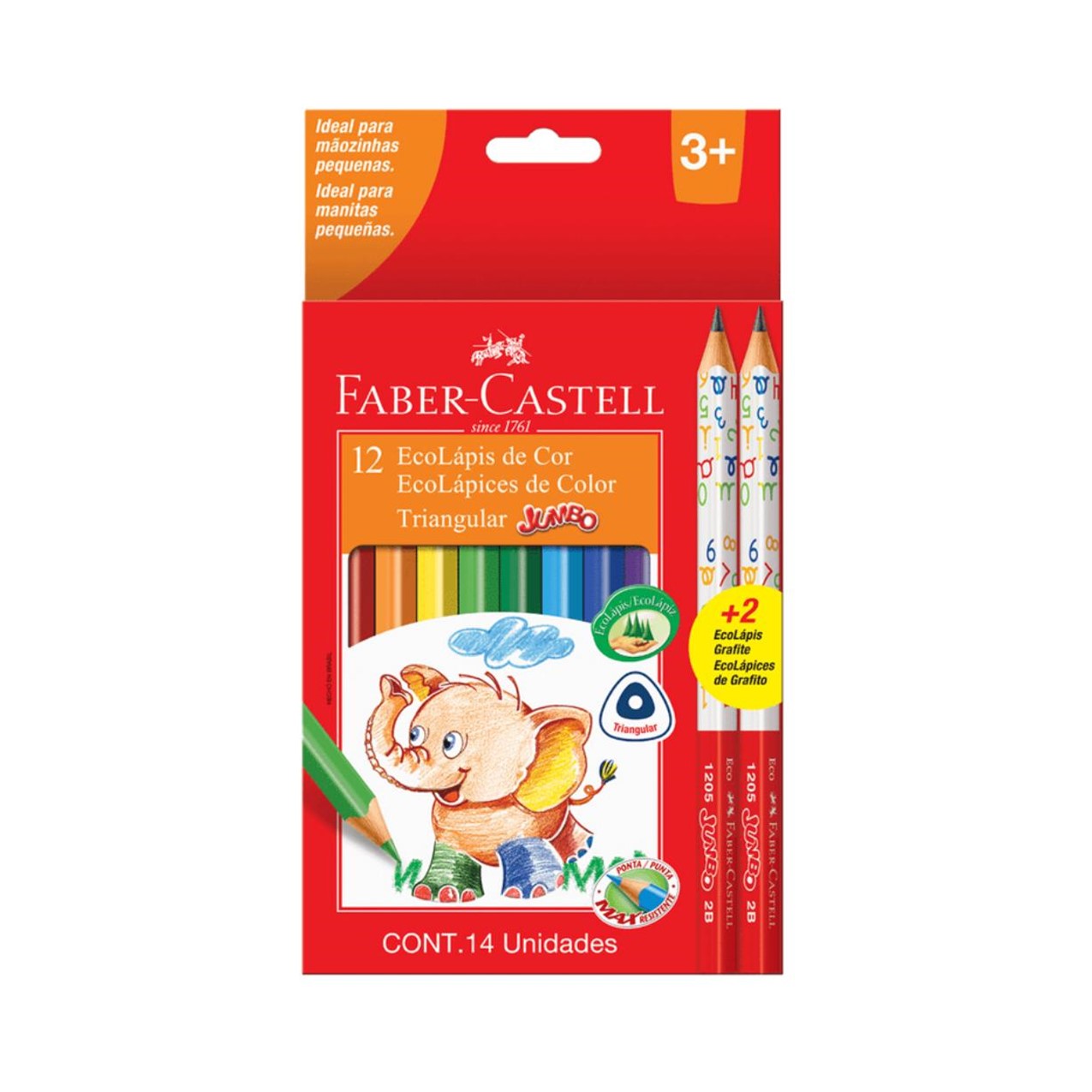 Lapices de Colores 12Col + 2 Grafitos FABER-CASTELL