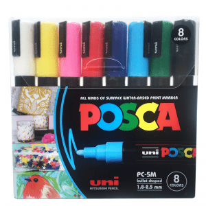 MARCADOR ACRILICO SET 8 COLORES 5M POSCA