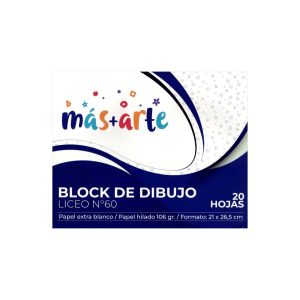 BLOCK DIBUJO MAS+ARTE 20 HOJAS LICEO 60