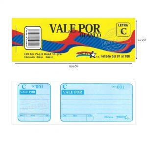 TALONARIO VALE POR HALLEY 100 HJ BLANCO