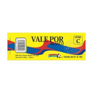 TALONARIO VALE POR HALLEY 100 HJ BLANCO