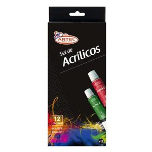 SET ACRILICO 12 COLORES ARTEL