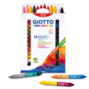 LAPICES CERA 24 COLORES BICOLOR CRAYON GIOTTO