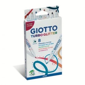 MARCADOR 8 COLORES FINO TURBO GLITTER GIOTTO