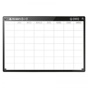 PIZARRA RHEIN PLANNER SEMANAL 60X90CM CRISTAL