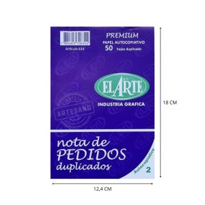 NOTA DE PEDIDO 50HJ DUPLICADO EL ARTE AUTOCOPIATIVO