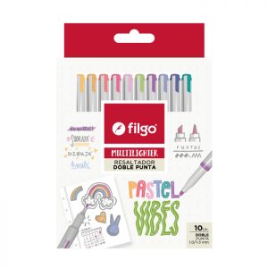 DESTACADOR FILGO MULTILIGHTER D/PUNTA 10 COLORES PASTEL