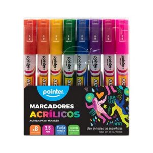 MARCADOR ACRILICO POINTER 8 COLORES