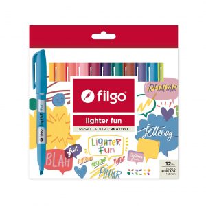 DESTACADOR FILGO LIGHTER FINE 12 COLORES FUN