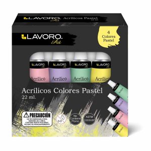 SET ACRILICO LAVORO 22ML 4COL PASTEL