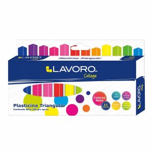 PLASTICINA LAVORO 12 COLORES FLUOR