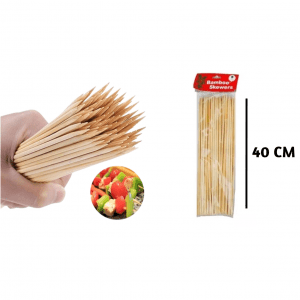 BROCHETA BAMBU 40CM GRUESA 45UN