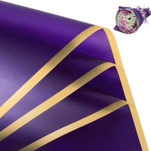 PAPEL COREANO 57X57CM BORDE DORADO 20 PLG MORADO