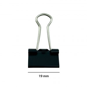 DOBLE CLIP 19MM NEGRO 12UN FULTONS