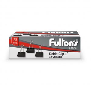 DOBLE CLIP 25MM NEGRO 12UN FULTONS