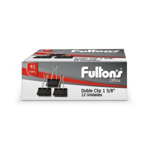 DOBLE CLIP 41MM NEGRO 12UN FULTONS