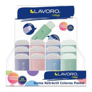 GOMA DE BORRAR LAVORO CAJA PLASTICA RETRACTIL