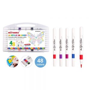 MARCADOR ACRILICO MOTARRO 48 COLORES PUNTA PINCEL