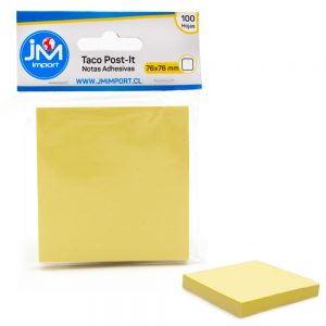 NOTA ADHESIVA 76X76MM 100HJ AMARILLO JM
