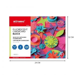 BLOCK CARTULINA FLUOR 24×32 CM ADHESIVA 4 COLORES