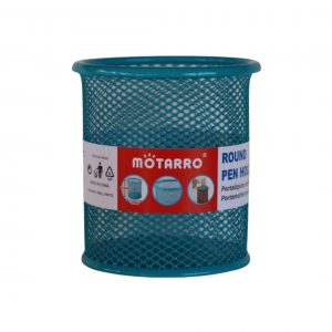 PORTA LÁPIZ DE METAL REDONDO 10×8 CM MOTARRO CELESTE