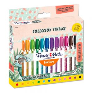 BOLIGRAFO PASTA INKJOY 16 COLORES VINTAGE PAPER MATE