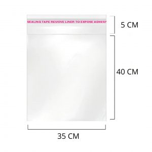 BOLSA DE CELOFAN CON ADHESIVO 35X45CM 100UN