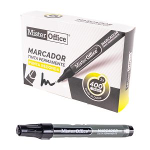 MARCADOR PERMANENTE PUNTA RED. NEGRO MISTER OFFICE 12UN
