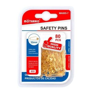 ALFILER DE GANCHO DORADO 22MM 80PCS MOTARRO