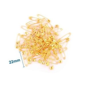 ALFILER DE GANCHO DORADO 22MM 80PCS MOTARRO