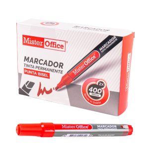 MARCADOR PERMANENTE PUNTA REDONDA MISTER OFFICE ROJO