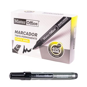MARCADOR PERMANENTE PUNTA BISELADA MISTER OFFICE NEGRO