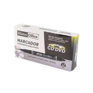 MARCADOR PERMANENTE FINO DOBLE PUNTA NEGRO MISTER OFFICE