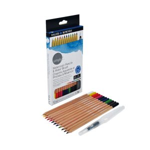 LAPICES 12 COLORES ACUARELABLES + POINCEL SIMPLY DALER ROWNEY