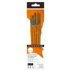 PINCELES 5 UN PARA ACRILICO SIMPLY DALER ROWNEY
