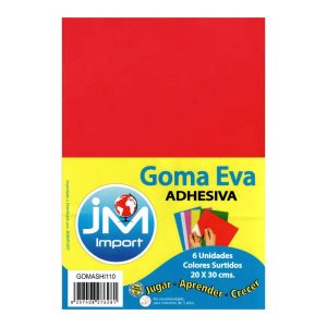 GOMA EVA LISA 20x30CM 6 COLORES ADHESIVA JM