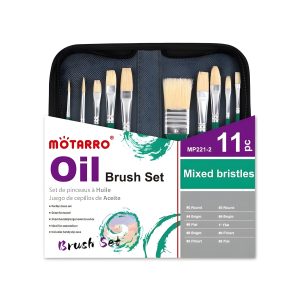 SET 10 PINCELES MOTARRO ESTUCHE OLEO