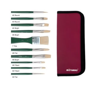 SET 10 PINCELES MOTARRO ESTUCHE OLEO