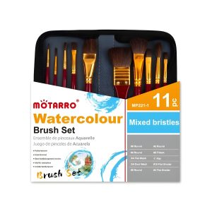 SET 10 PINCELES MOTARRO ESTUCHE ACUARELA
