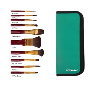SET 10 PINCELES MOTARRO ESTUCHE ACUARELA