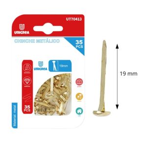 BROCHE 19MM DORADO 35UN UNICREA