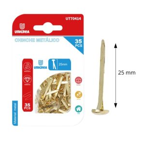 BROCHE 25MM DORADO 35UN UNICREA