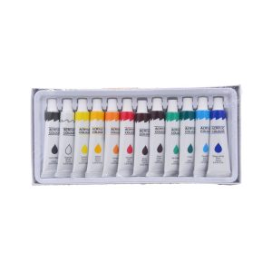 SET ACRILICO 12 COLORES 12ML UNICREA