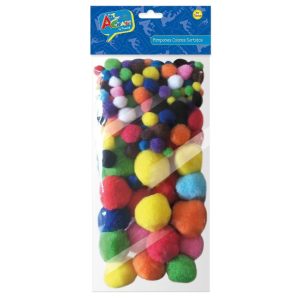 POMPONES COLORES SURTIDOS 130UN ART&CRAFT